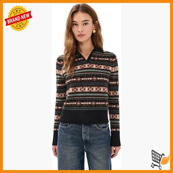 Cashmere Polo Collar Pullover Sweater Long Sleeve Classic Fit